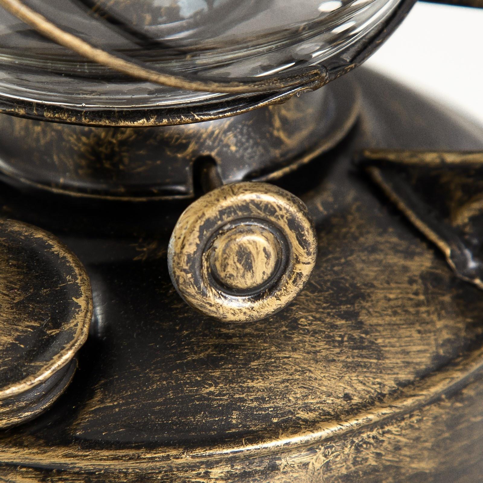 Керосиновая лампа декоративная черный с золотой патиной 14х18х27,5 см