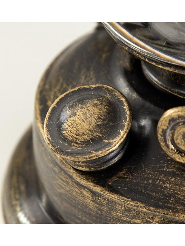 Керосиновая лампа декоративная черный с золотой патиной 14х18х27,5 см