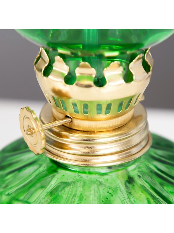 Керосиновая лампа декоративная зеленый 8,5х8,5х19 см