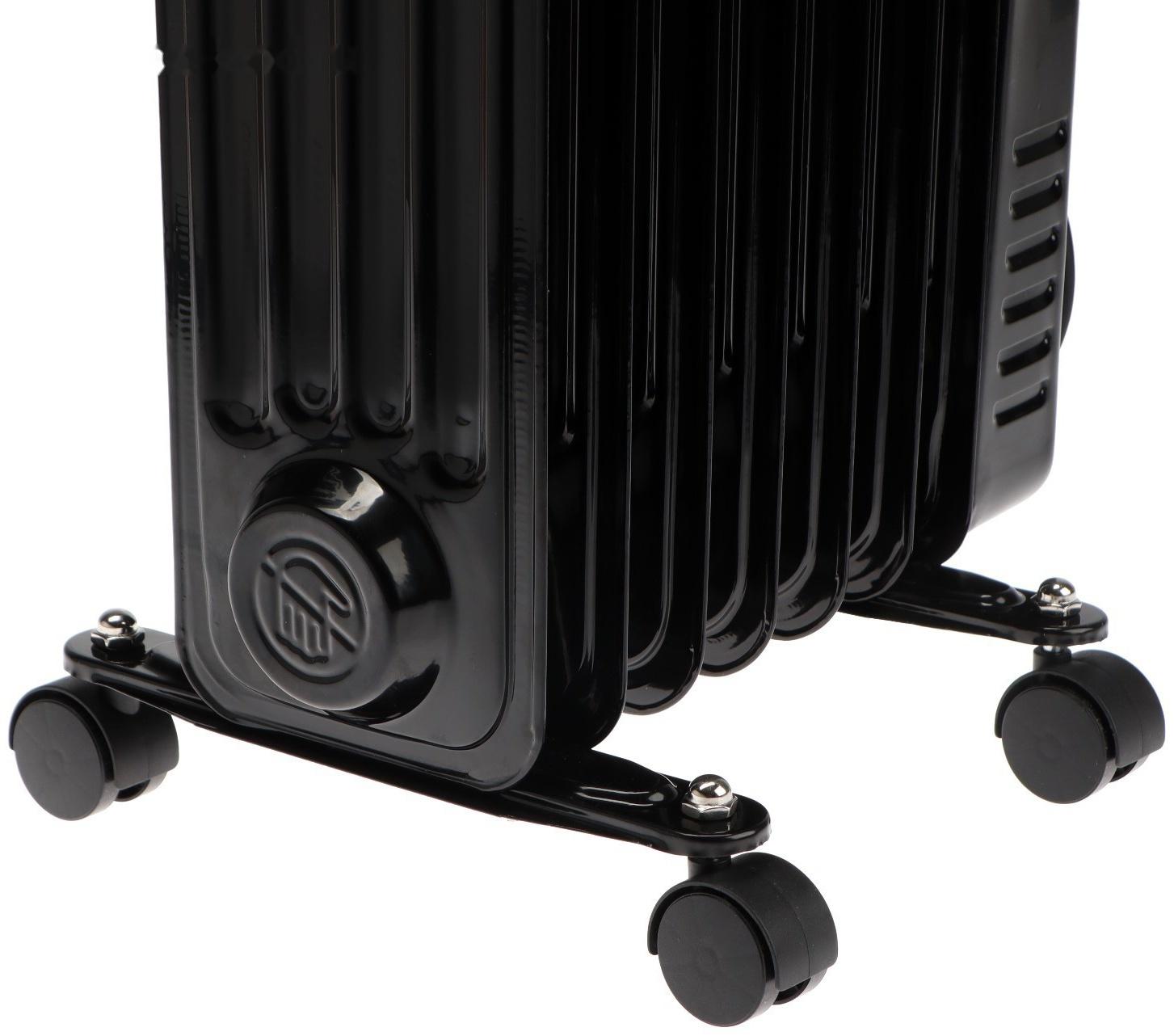 Обогреватель Centek CT-6200, масляный, напольный, 1500 Вт, 15 м², 7 секций, чёрный