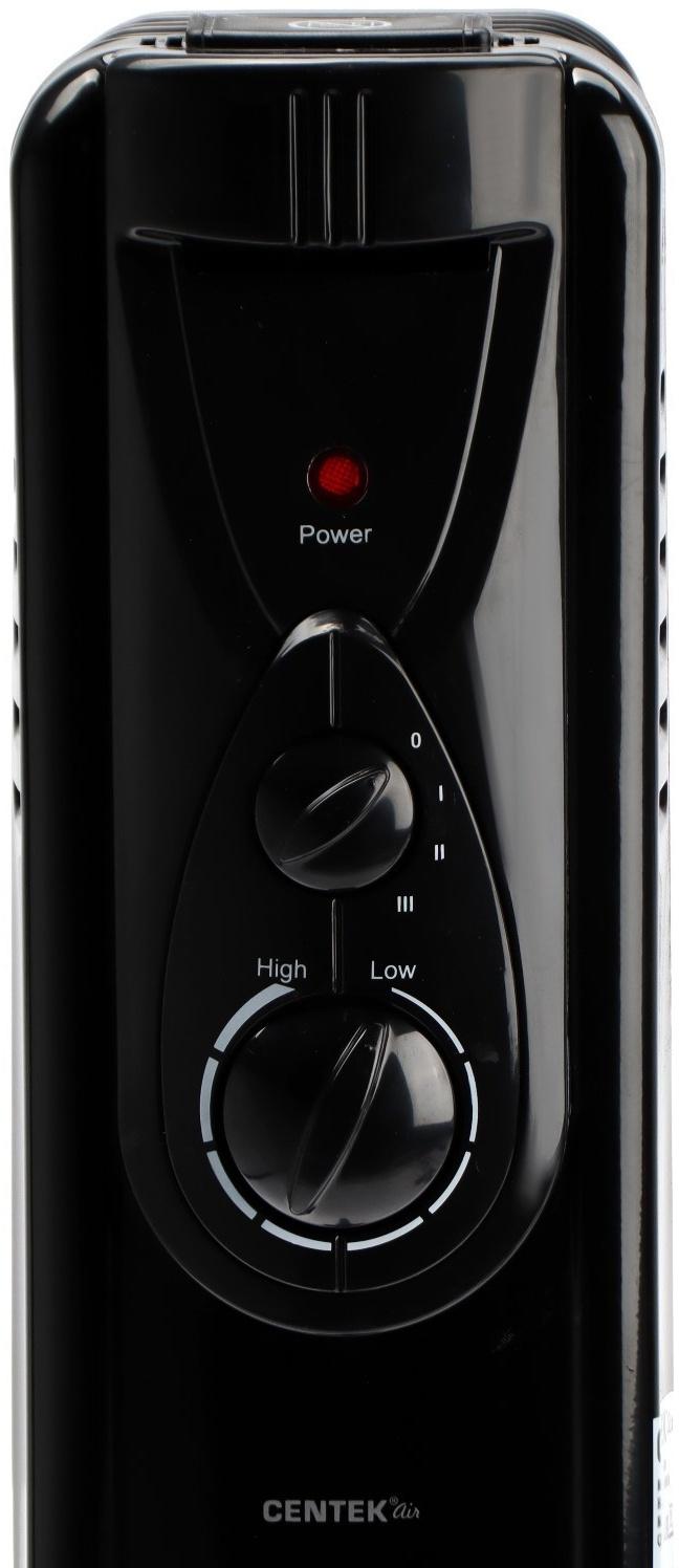 Обогреватель Centek CT-6200, масляный, напольный, 1500 Вт, 15 м², 7 секций, чёрный