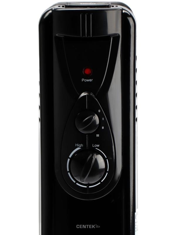 Обогреватель Centek CT-6200, масляный, напольный, 1500 Вт, 15 м², 7 секций, чёрный