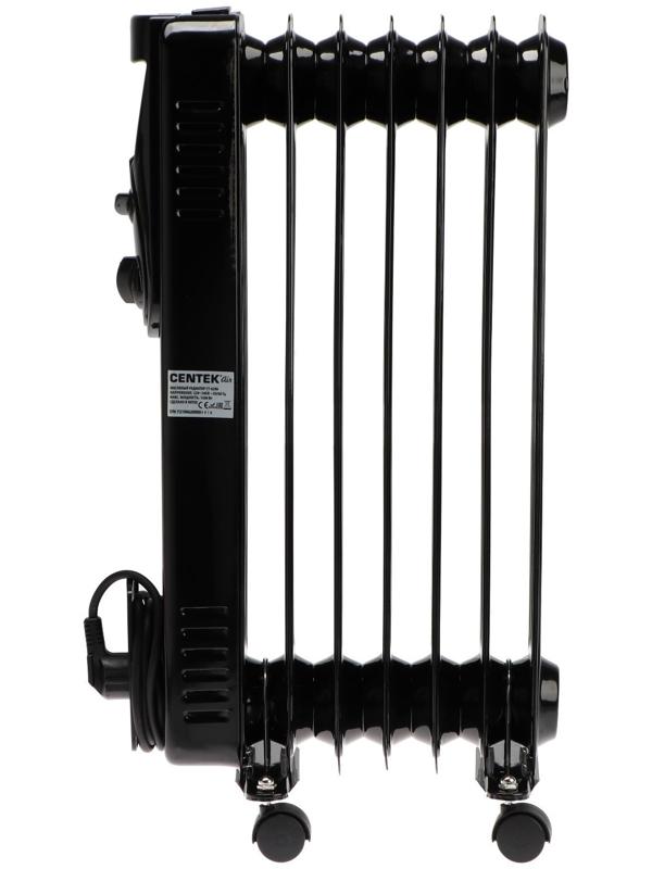 Обогреватель Centek CT-6200, масляный, напольный, 1500 Вт, 15 м², 7 секций, чёрный