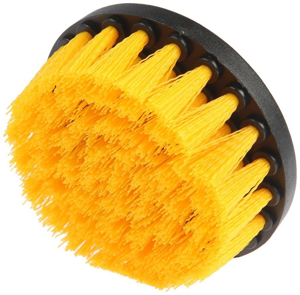 Насадка щетка на шуруповерт ТУНДРА, d=100 мм, высота 25 мм, шестигранный хвостовик