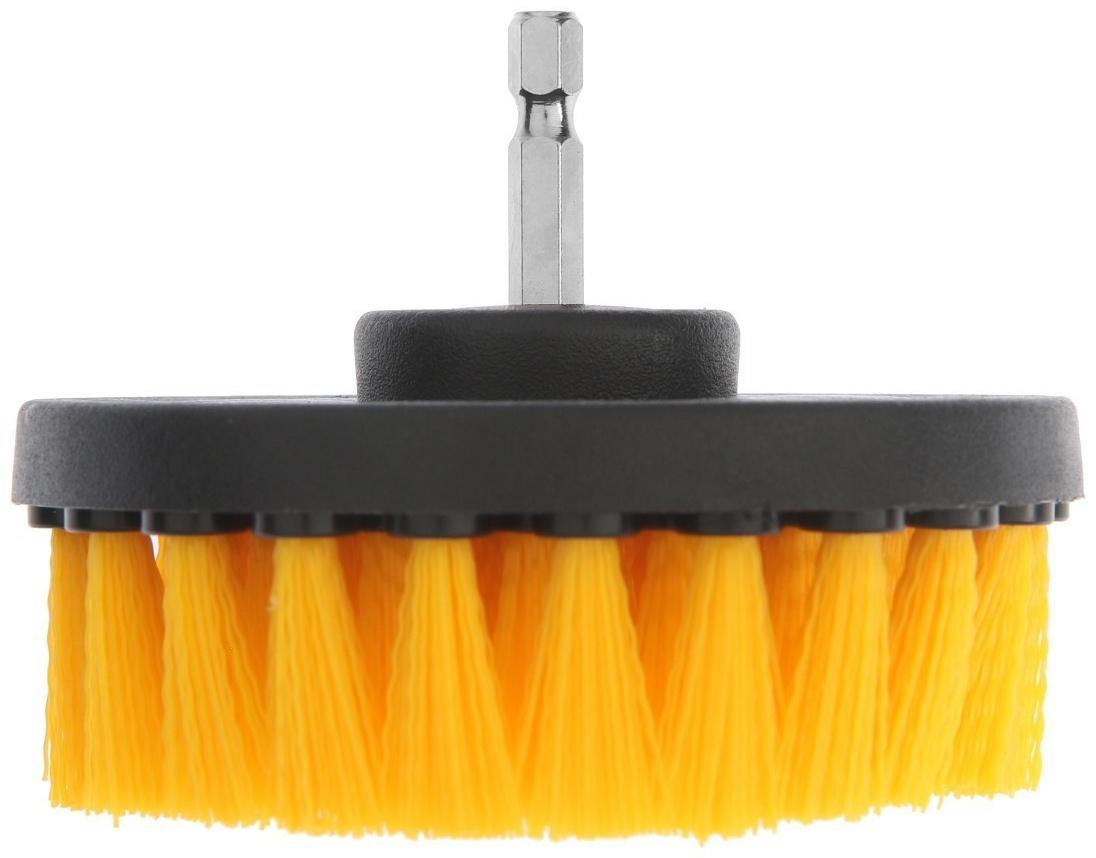Насадка щетка на шуруповерт ТУНДРА, d=100 мм, высота 25 мм, шестигранный хвостовик