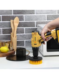 Насадка щетка на шуруповерт ТУНДРА, d=100 мм, высота 25 мм, шестигранный хвостовик