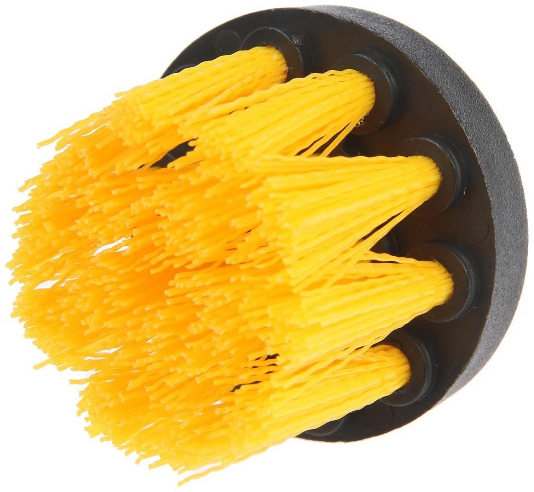 Насадка щетка на шуруповерт ТУНДРА, d=50 мм, высота 25 мм, шестигранный хвостовик