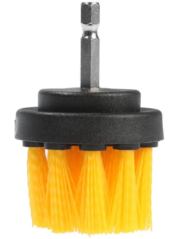 Насадка щетка на шуруповерт ТУНДРА, d=50 мм, высота 25 мм, шестигранный хвостовик