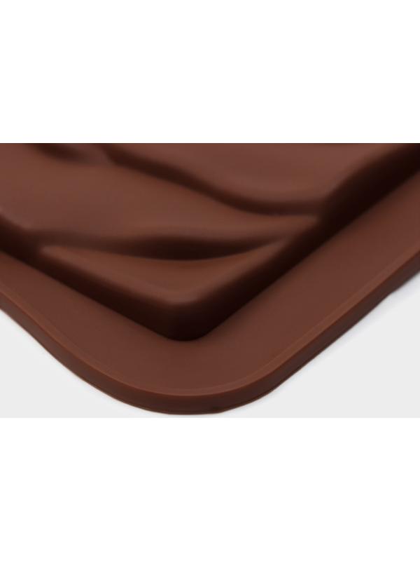 Форма силиконовая для льда и кондитерских украшений Доляна «Роза», 17,5×10,5×1 см, цвет шоколадный