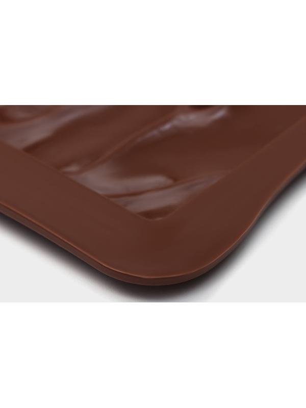 Форма силиконовая для льда и кондитерских украшений Доляна «Роза», 17,5×10,5×1 см, цвет шоколадный