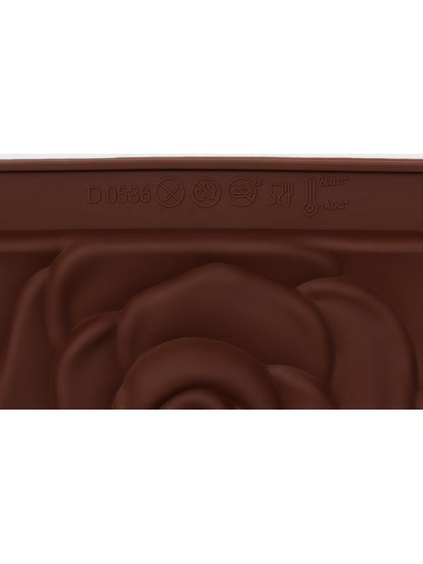 Форма силиконовая для льда и кондитерских украшений Доляна «Роза», 17,5×10,5×1 см, цвет шоколадный