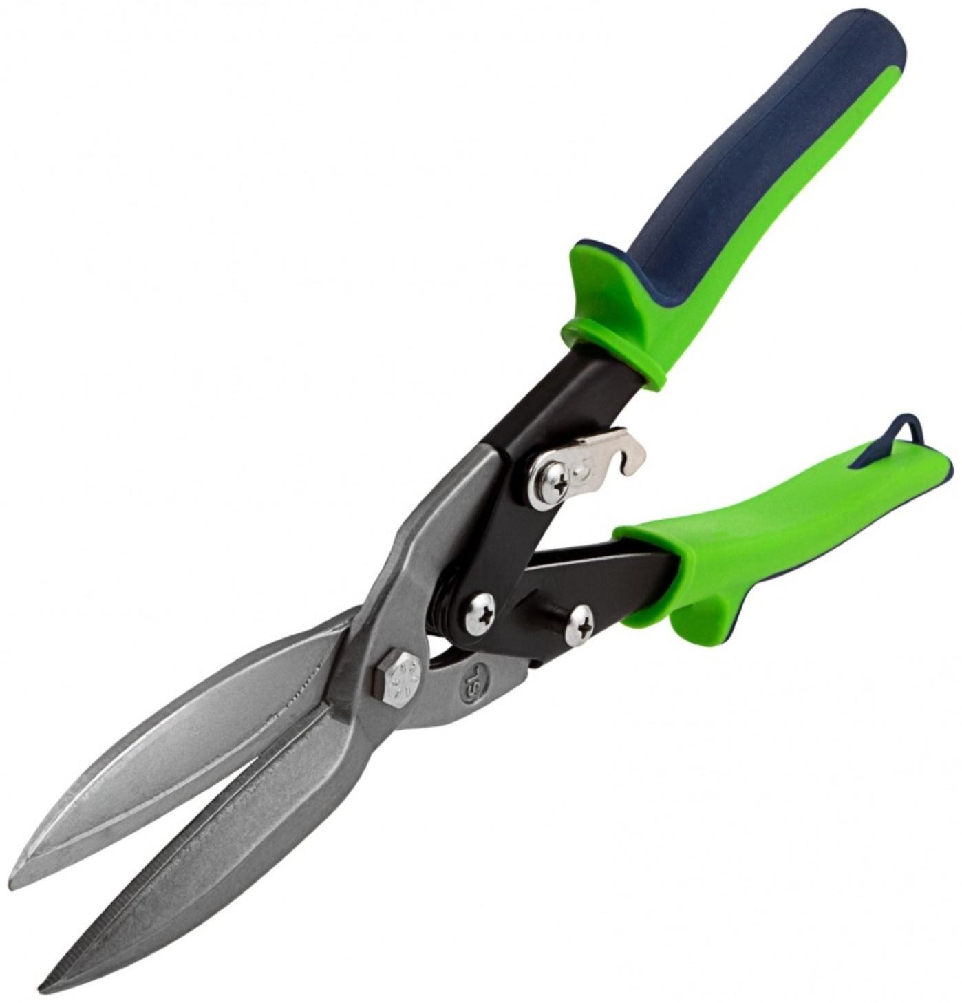 Ножницы по металлу Сибртех 78339, удлиненные, 2К рукоятки, пряморежущие, до 0.8 мм, 285 мм