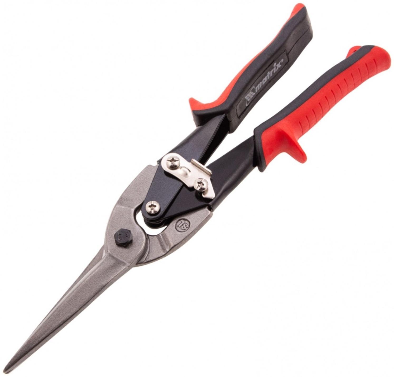 Ножницы по металлу Matrix 78341, удлиненные, 2К рукоятки, пряморежущие, до 1.0 мм, 285 мм