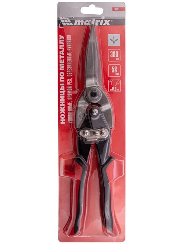 Ножницы по металлу Matrix 78341, удлиненные, 2К рукоятки, пряморежущие, до 1.0 мм, 285 мм