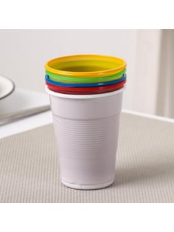 Стаканы одноразовые «Для отдыха», 200 мл, в наборе 5 шт, цвет МИКС