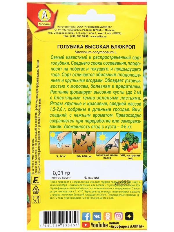 Семена Голубика высокая 