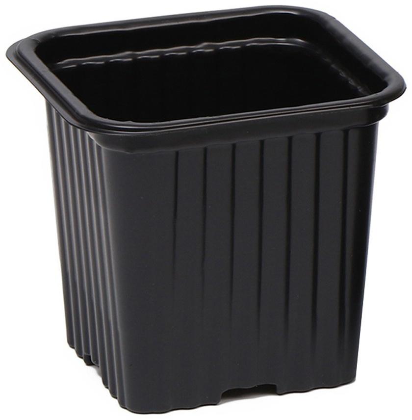 Горшок для рассады, 210 мл, 7 × 5 × 6,5 см, набор 5 шт., чёрный