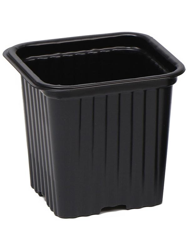 Горшок для рассады, 210 мл, 7 × 5 × 6,5 см, набор 5 шт., чёрный