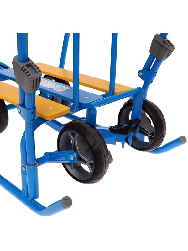 Санки «Ветерок 7 универсал», с рукавичками, цвет голубой