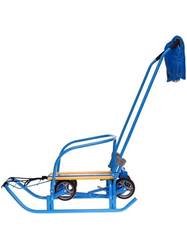 Санки «Ветерок 7 универсал», с рукавичками, цвет голубой