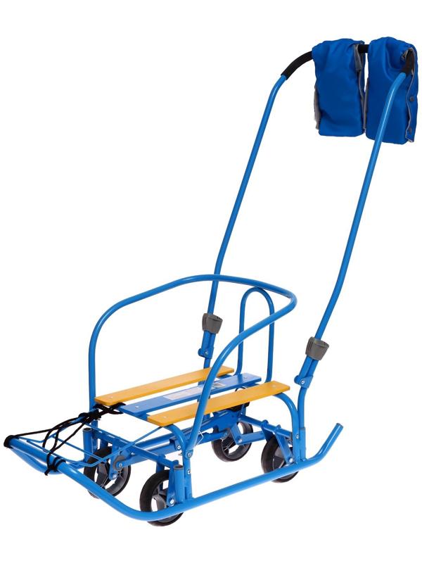 Санки «Ветерок 7 универсал», с рукавичками, цвет голубой