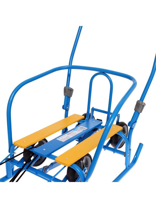 Санки «Ветерок 7 универсал», с рукавичками, цвет голубой