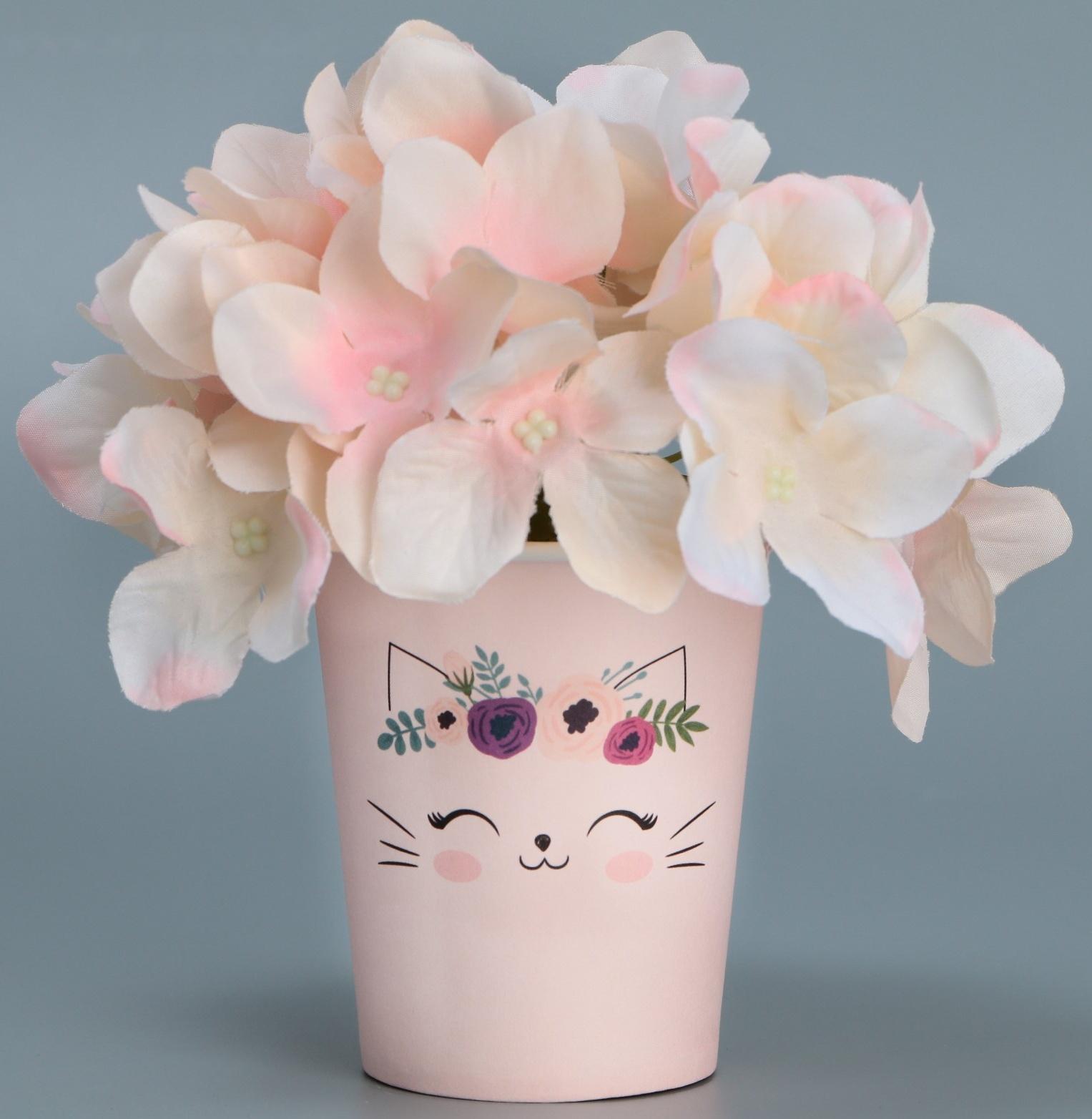 Стакан для цветов «Котик», 8,5 х 5,5 х 9 см