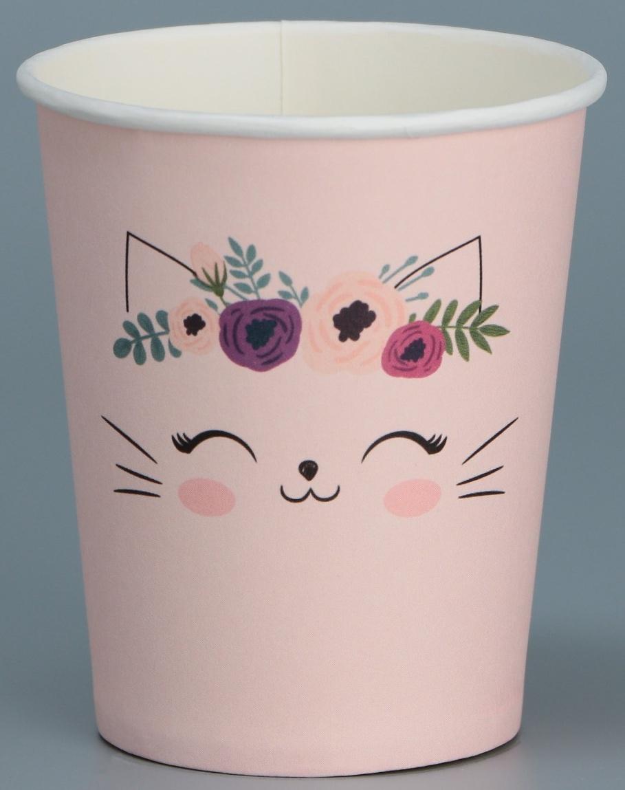 Стакан для цветов «Котик», 8,5 х 5,5 х 9 см