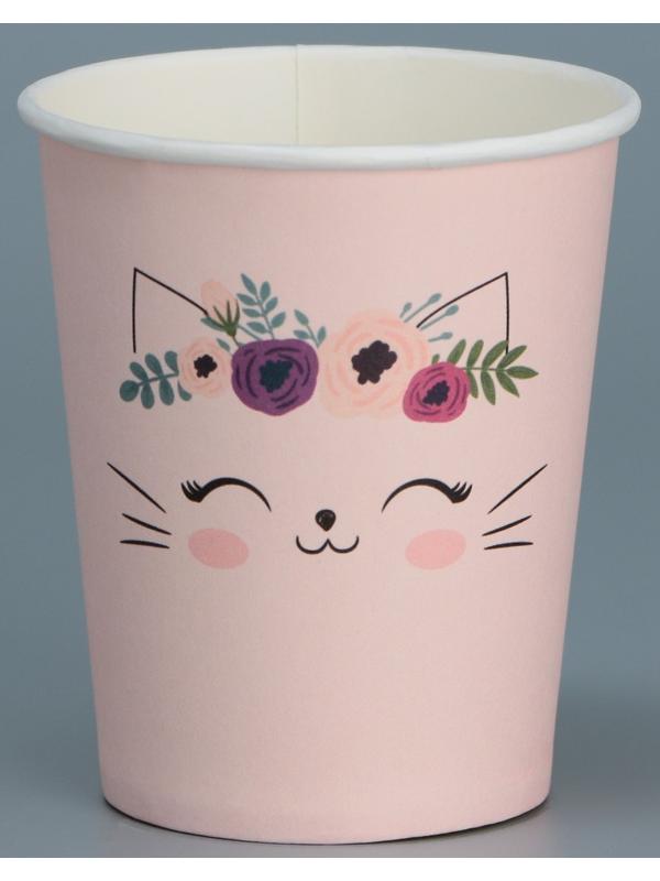 Стакан для цветов «Котик», 8,5 х 5,5 х 9 см