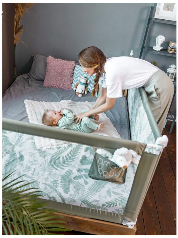 Барьер защитный для кровати AmaroBaby safety of dreams, серый, 120 см.