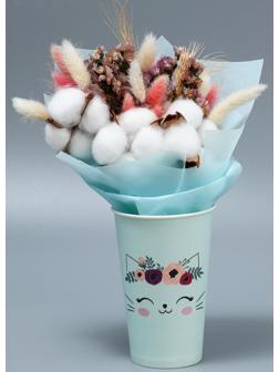 Стакан для цветов «Котик», 8,5 х 13 х 6 см