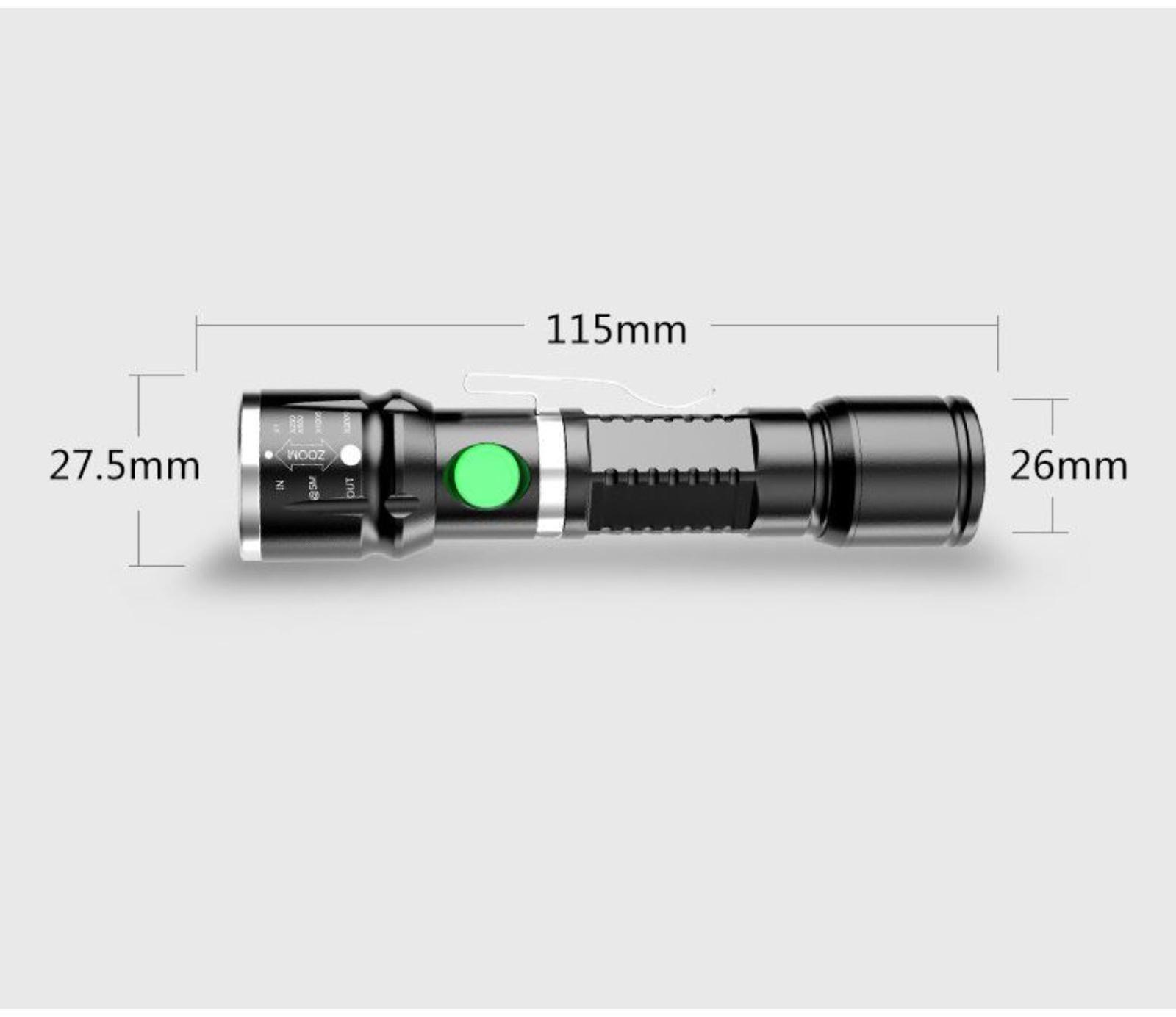 Фонарь ручной аккумуляторный, 800 мАч, 10 Вт, XPE, USB, IPX6, ZOOM, индикатор заряда