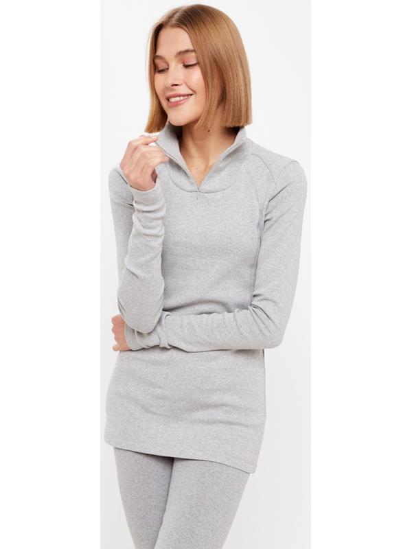 Термобельё женское (лонгслив, лосины) MINAKU цвет серый меланж, размер 50