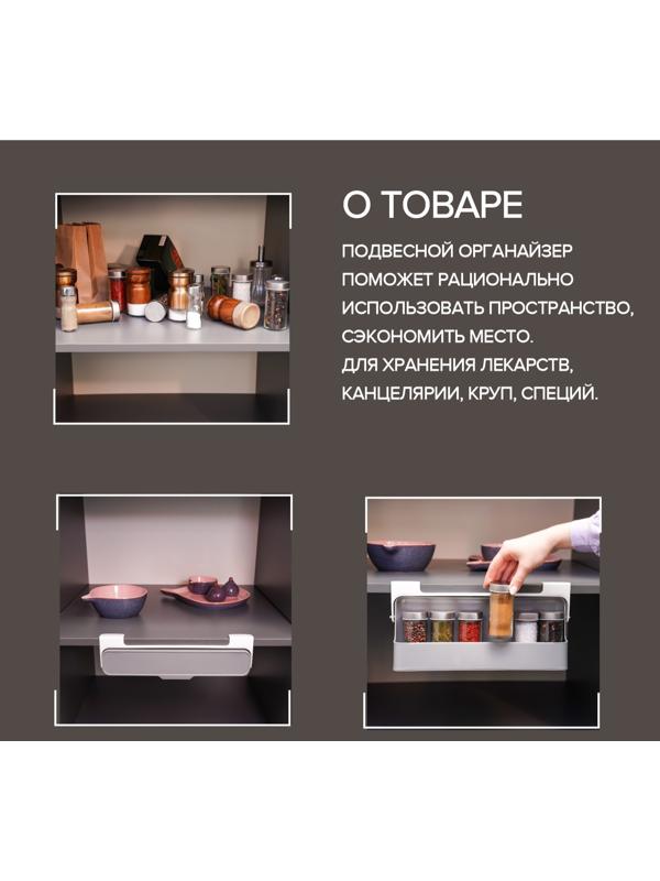 Органайзер для хранения сыпучих продуктов подвесной 32х13,5х9,5см