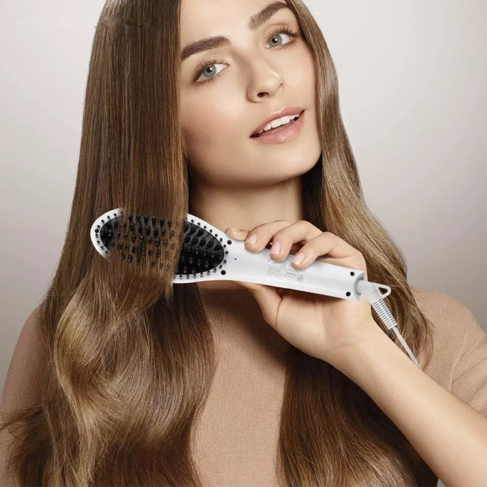 Расческа-выпрямитель Kitfort КТ-3219, электрическая, 50 Вт, до 230°С, белая