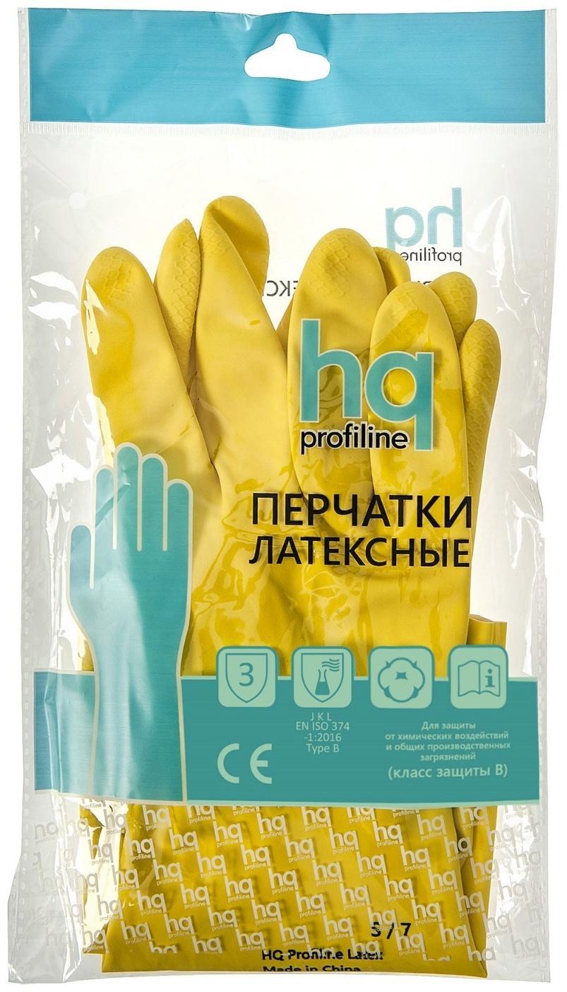 Перчатки латексные многоразовые желтые, размер L