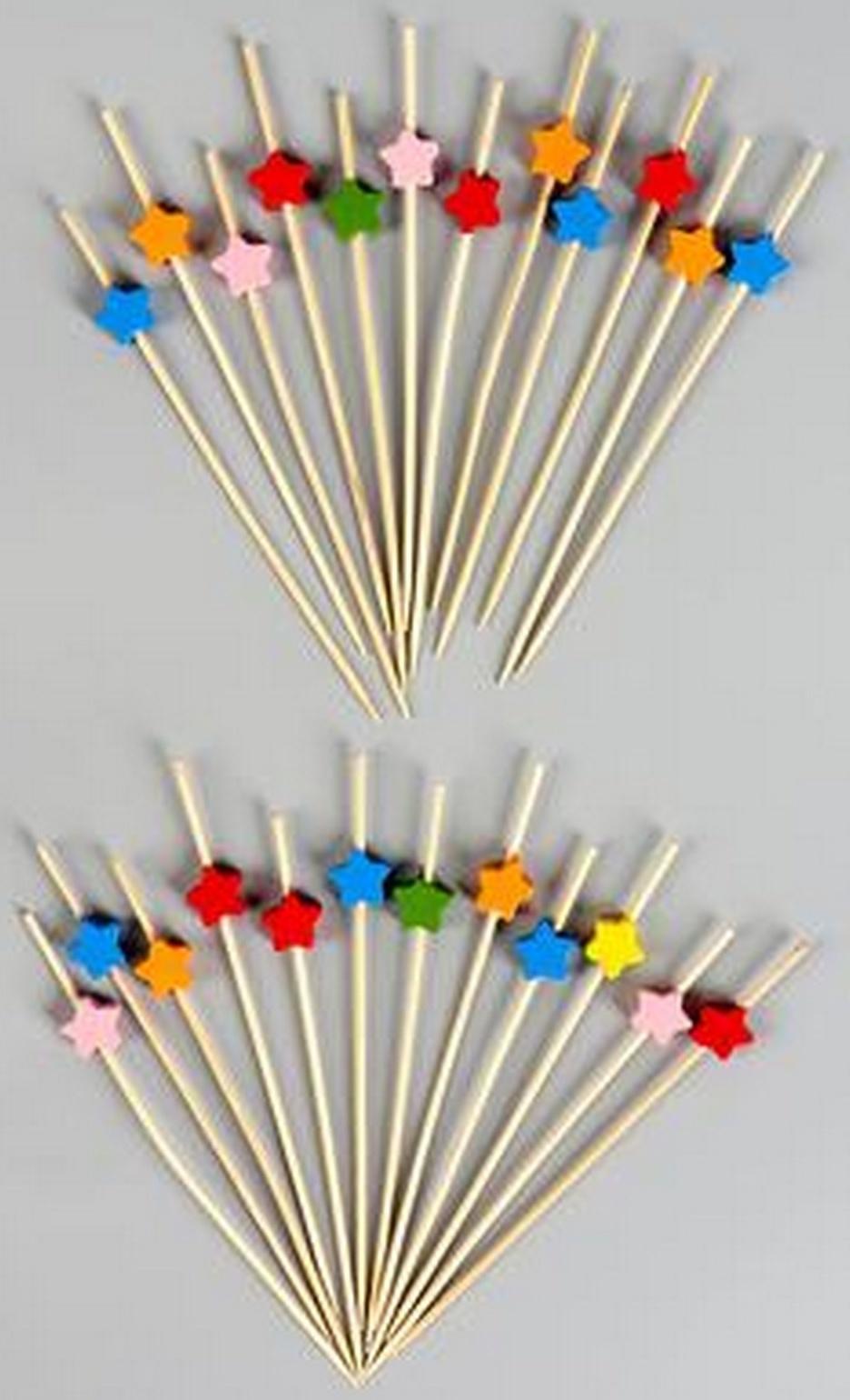 Шпажки «Звёзды», в наборе 24 шт., цвета МИКС