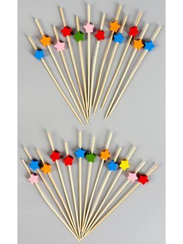 Шпажки «Звёзды», в наборе 24 шт., цвета МИКС