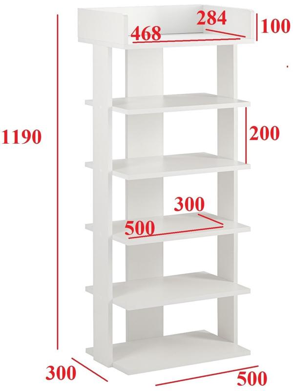 Стеллаж Норд №5, 500х300х1196, Белый