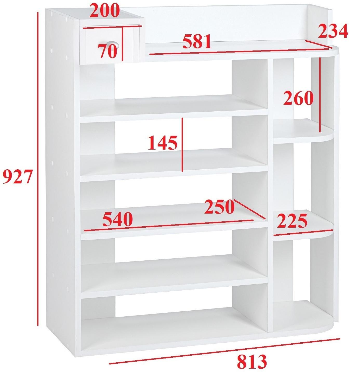 Стеллаж Остин №2, 813х250х927, Белый
