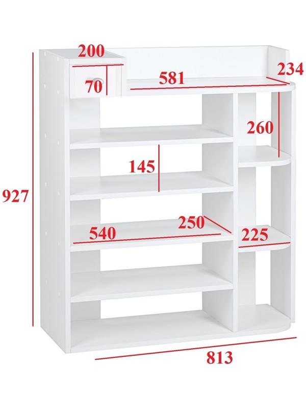 Стеллаж Остин №2, 813х250х927, Белый