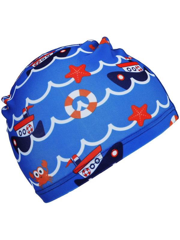 Шапочка для плавания детская «На волне» «Морское путешествие», тканевая, обхват 46-50 см