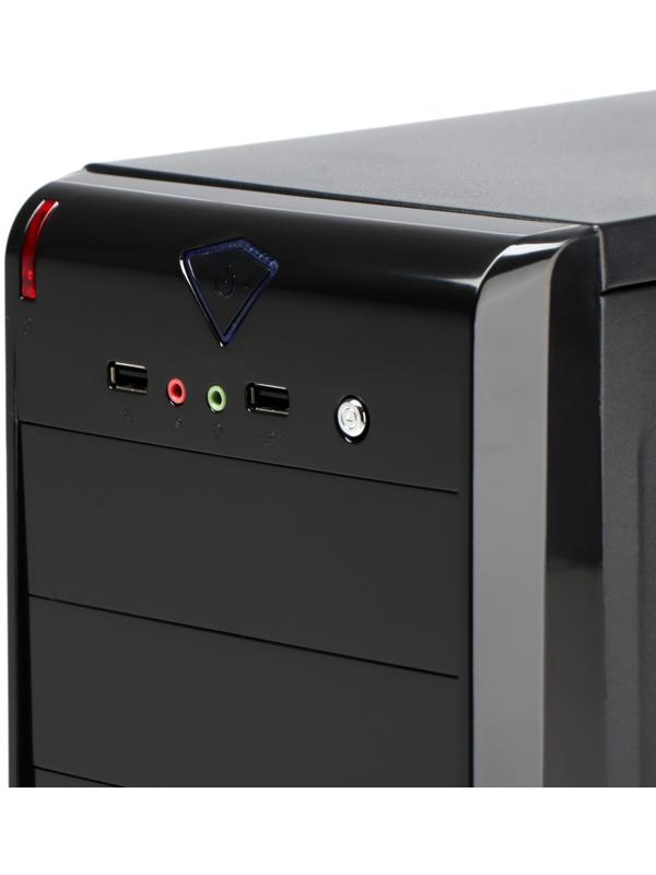 Корпус ExeGate Miditower CP-601, без БП, ATX, 2хUSB 2.0, чёрный