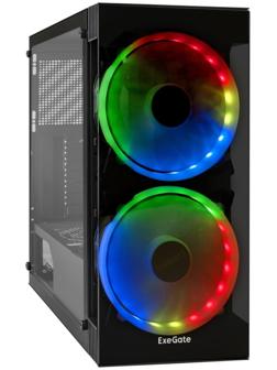 Корпус ExeGate Miditower i3 MATRIX, без БП, ATX, 2хUSB 2.0, 1хUSB 3.0, подсветка, чёрный