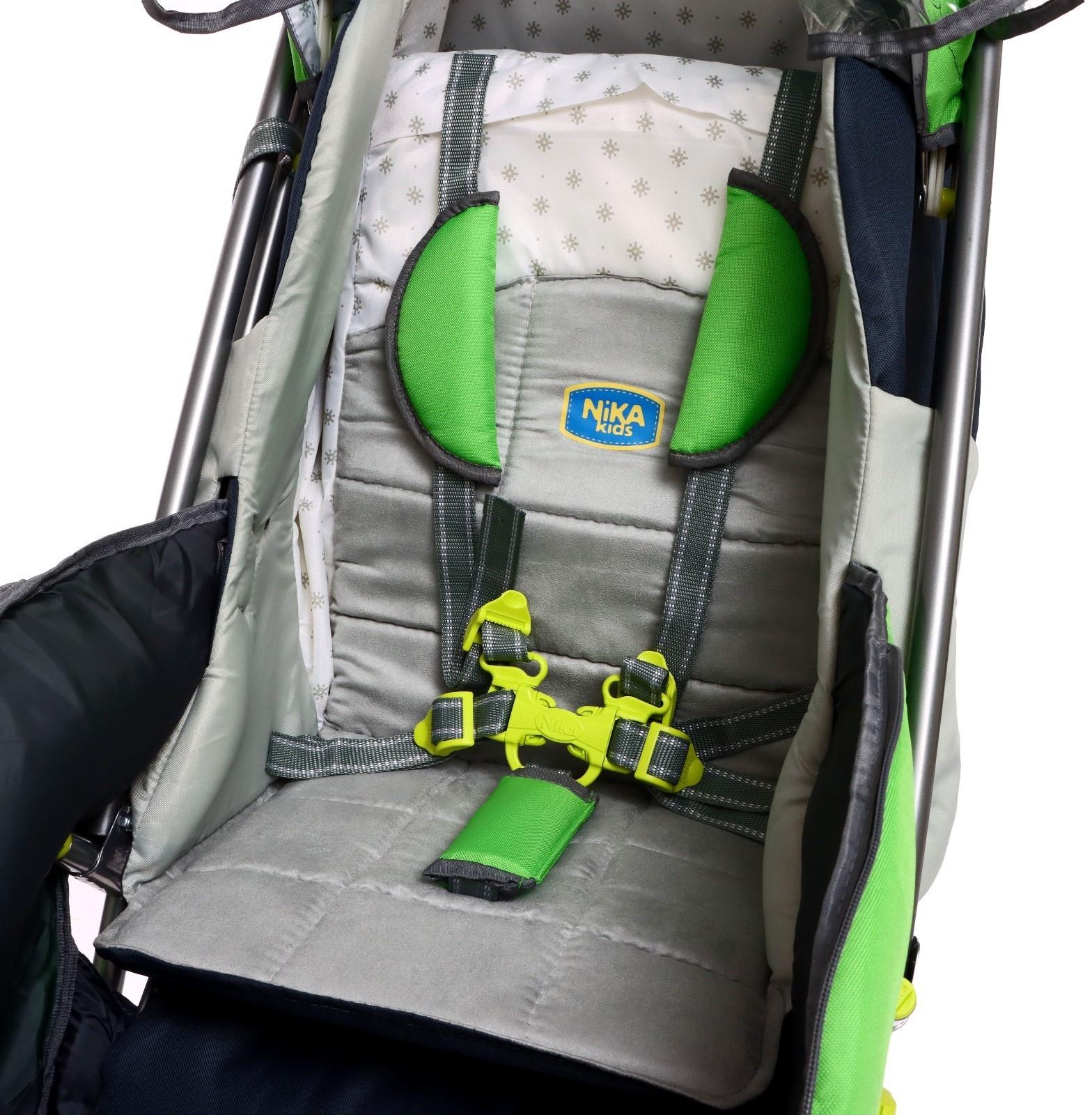 Санки-коляска «Наши детки 4-2», цвет лимонный, рисунок с тигром