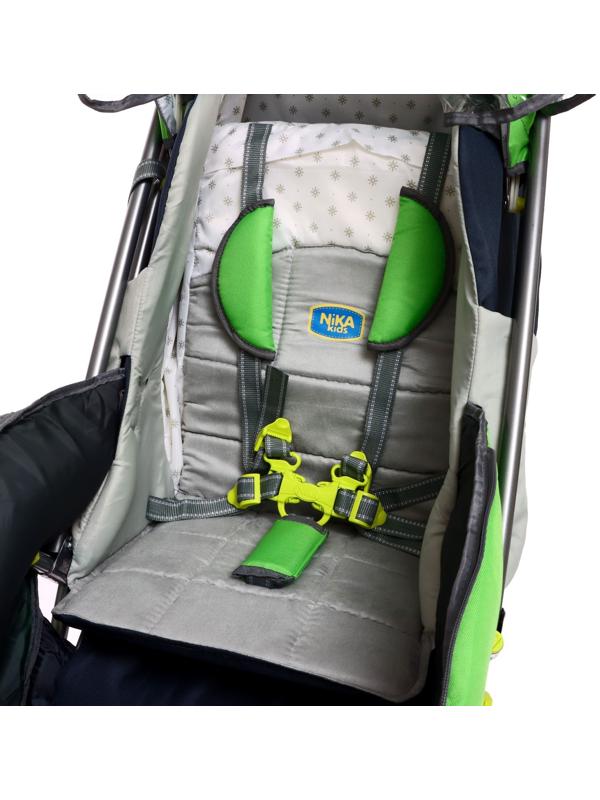 Санки-коляска «Наши детки 4-2», цвет лимонный, рисунок с тигром