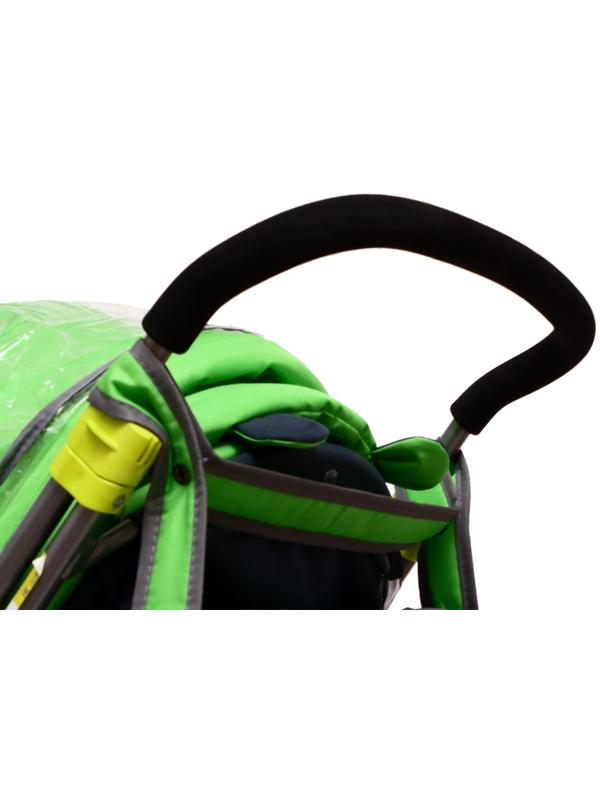 Санки-коляска «Наши детки 4-2», цвет лимонный, рисунок с тигром