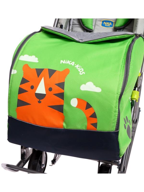 Санки-коляска «Наши детки 4-2», цвет лимонный, рисунок с тигром