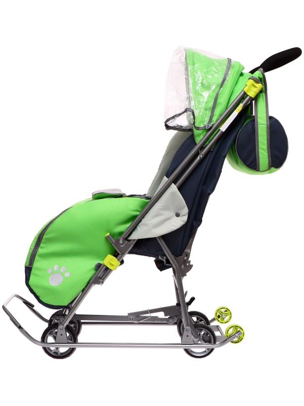 Санки-коляска «Наши детки 4-2», цвет лимонный, рисунок с тигром