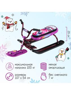 Снегокат Nika Snowdrive, СНД1/SL, цвет фиолетовый/чёрный/бордовый